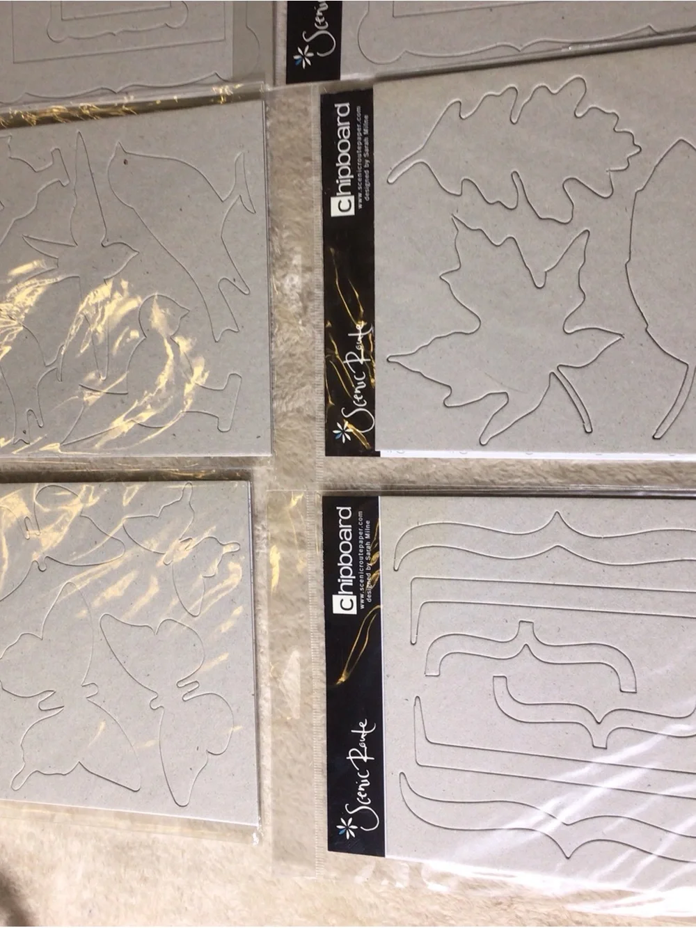 Scenic Route Grey Chipboard Shapes Packs
